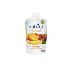 Kabrita mango un ābolu biezenis ar saldo krējumu no kazas piena bērniem no 6 mēnešu vecuma, 100g